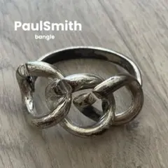 美品✨ Paul Smith メンズ ロゴプレート クラフトマンシルバーバングル