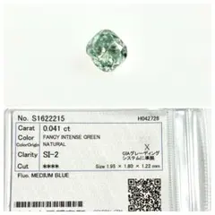 0.041ct F.INT.GREEN,SI2 インテンスグリーンダイヤモンド - メルカリ