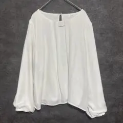 GLACIER ブラウス 長袖 ネックレス ホワイト 上品 Mサイズ 快適