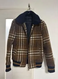 ブラウンチェック柄フランネルジャンパー