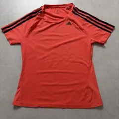 【adidas climalite／アディダス】　オレンジ Tシャツ　レディース
