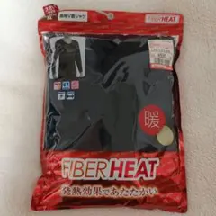 FIBER HEAT メンズ 長袖V首シャツ ブラックのサムネイル