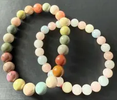 春 お買得 2本セット★アラシャン瑪瑙 mixベリル★天然石 ブレスレット