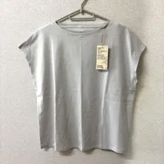 ②タグ付き未使用　無印良品　天竺編みフレンチスリーブTシャツ