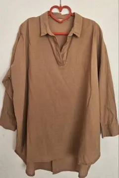 Samansa Mos2 ブラウン長袖シャツ