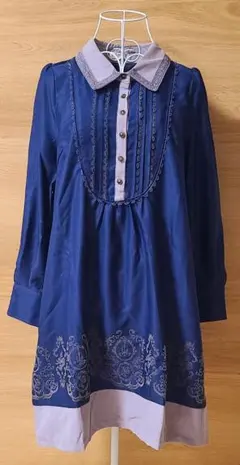 アクシーズファム　クラシカル　ワンピース　ネイビー 長袖