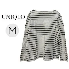 ユニクロ トップス ボートネック ( M サイズ ) 長袖 ボーダー カットソー
