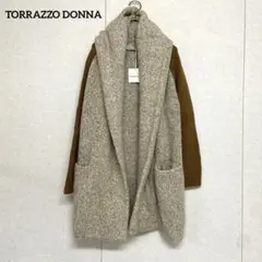 新品・未使用⭐️トラッゾドンナ 袖切替ショールカラーニットコート　ガウンコート
