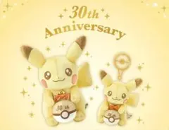 ゆ*ー様 ポケモン 30周年記念 ピカピカ！ピカチュウ ぬいぐるみ マスコット