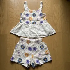 ZARA キッズ 花柄刺繍 キャミソール パンツ