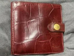 イルビゾンテ　コンパクトウォレット　クロコ　型押し　赤　ギャランティ・保存袋有り