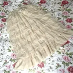 新品タグ付き　ピンクハウス　ウエスト総ゴム　8段ティアード　ロングスカート