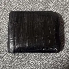 DIESEL 二つ折り財布 ブラック クロコ型押しのサムネイル