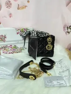 D☆ior キルティングショルダーバッグ 黒~~~