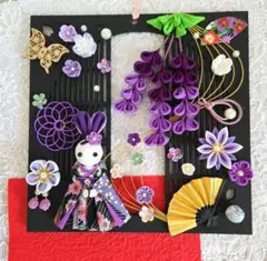 円窓プレート壁飾り♡藤姫うさぎさん