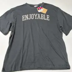 新品　160㎝ ENJOYABLE プリント 半袖Tシャツ グレー　綿100%