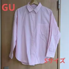 GU ピンクストライプ 長袖シャツ S