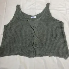 オリーブグリーン ニットベスト