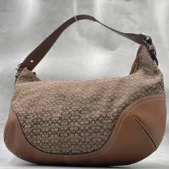 美品 コーチ バッグ ワンショルダー ブラウン キャンバス 6385