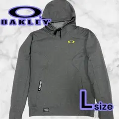 極美品 OAKLEY オークリー パーカー フーディ L グレー 刺繍 イエロー