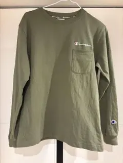 Champion オリーブ ロンT