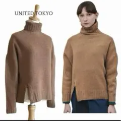 【UNITED TOKYO】 カシミヤ混ウール タートルニット M