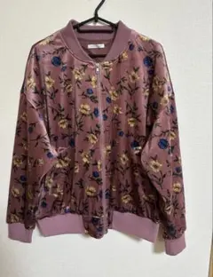 OLIVEdesOLIVE花柄ベルベット風ジップアップブルゾン【値下げしました】のサムネイル