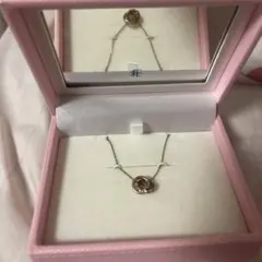 4℃ ダブルループ ピンクゴールド ネックレス