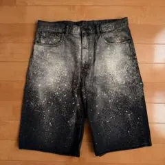 GUリメイクショーツ acne風