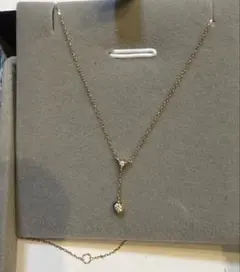 美品　4C K10YG ダイヤモンド Y字ネックレス イエローゴールド