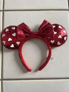 ミニーカチューシャ　スパンコール赤