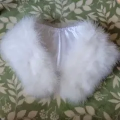 成人式ショール(白、羽毛)