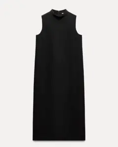 ZARA ノースリーブロングワンピース XS 黒 新品タグ付き