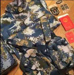福袋　新品実物中国軍海兵隊07式デジタル海洋迷彩軍用迷彩服装備35点超フルセット