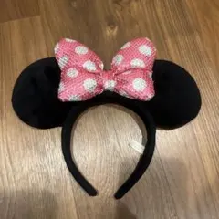 ミニーちゃんピンクリボンカチューシャ