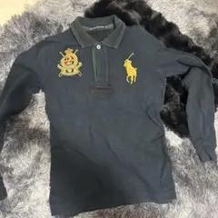 00's ラルフローレン 長袖 ビッグポニー ポロシャツ 短丈 swag y2k