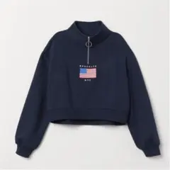 H&M スタンドカラースウェットトップス