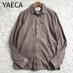 ヤエカ　コンフォートシャツ　コーデュロイ　コットン　チャコールブラウン　サイズS