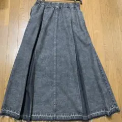 しまむら　デニム ロングスカート 切り替えデザイン