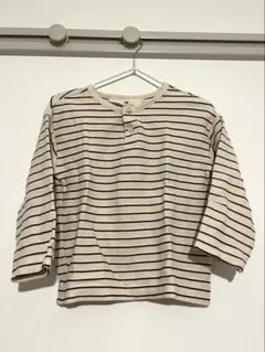 H&M キッズ 長袖カットソー ボーダー ヘンリーネック