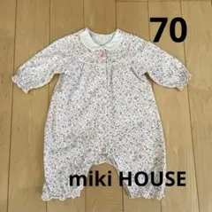【miki HOUSE】花柄ロンパース 70cm