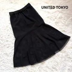 UNITED TOKYO メッシュ フレアスカート 日本製 ブラック サイズ1のサムネイル