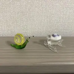 カタツムリ　ウミガメ　ガラス置物のサムネイル