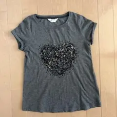 H&MスパンコールTシャツ134-140 エイチアンドエムキッズ