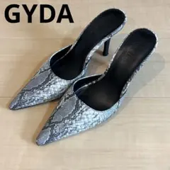 GYDA ジェイダ　ポインテッドミュール　パイソン柄　ヒール　Sサイズのサムネイル