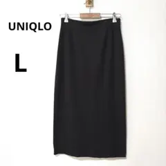 美品 UNIQLO L ブラック ストレッチ ダブルフェイス ナロースカートのサムネイル