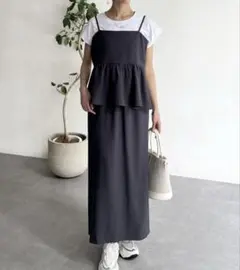 Chez toi シェトワ キャミヘプラム×タイトスカート　セットアップ