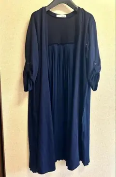 シューラルー★ ロングカーディガン ネイビー 7分袖