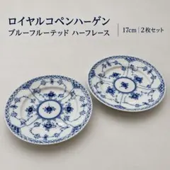 ロイヤルコペンハーゲン ブルーフルデッドフルレース2枚セット(約25cm