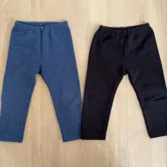 裏ボア　パンツ　レギンス　セット　ネイビー　ブラック